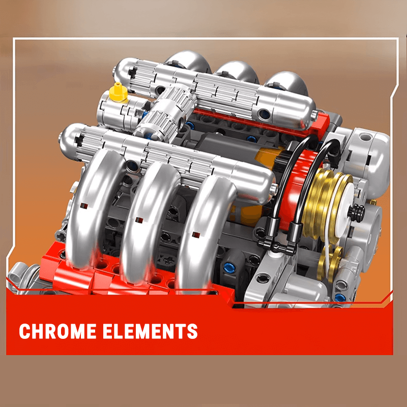 Mould King 10181 - Motorized Flat-6 Boxer Engine - vue 5 | Power Blockz
