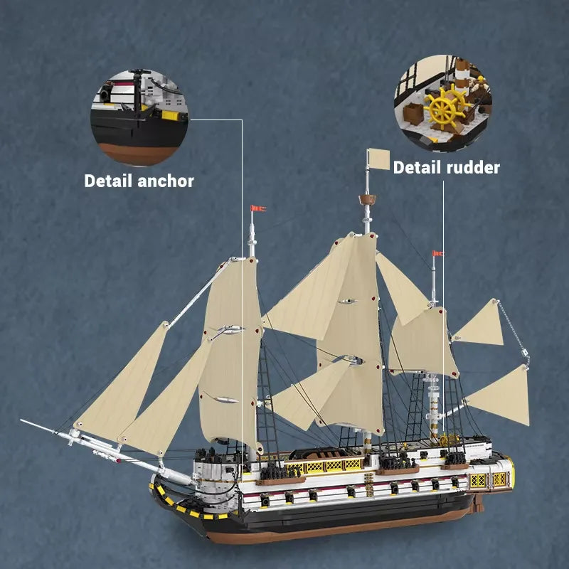 Reobrix 66048 - Endeavor Sailing Ship - vue 3 | Power Blockz