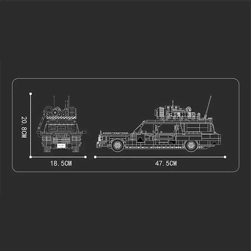 Mould King 10071 - 1959 Ecto-1 Classic Ghost Ambulance - vue 5 | Power Blockz