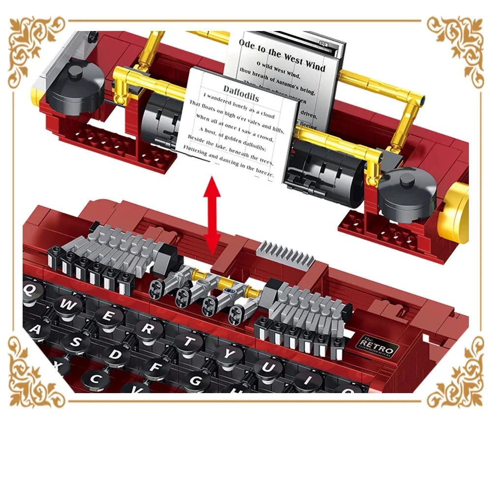 GaoMiSi T2112 - Retro Mechanical Typewriter - vue 5 | Power Blockz