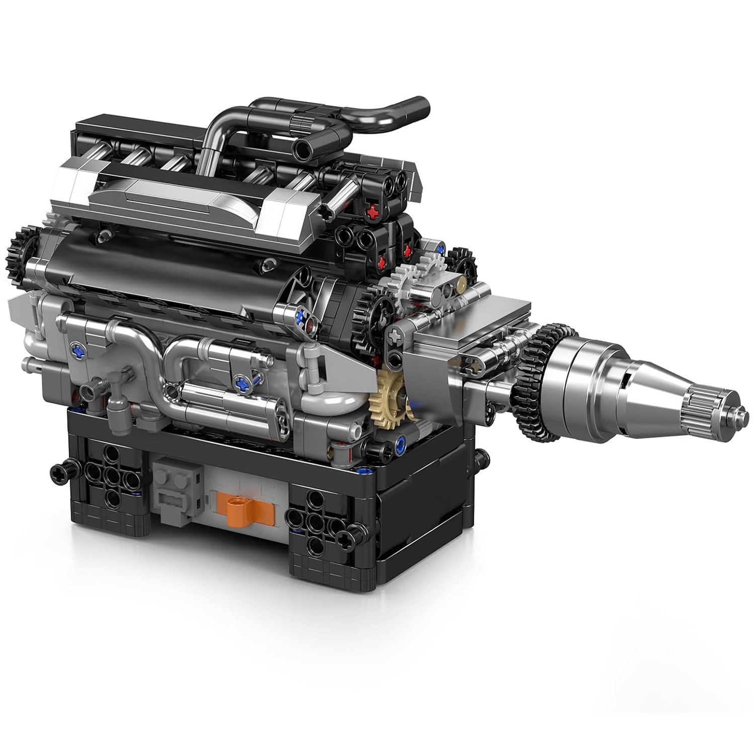 Mould King 10205 - Motorized V12 Show Engine - vue 2 | Power Blockz