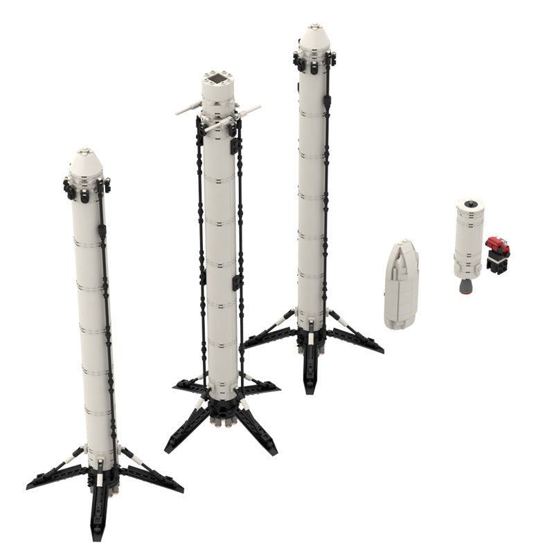 Gobricks MOC-75766 - Falcon Heavy Rocket - vue 6 | Power Blockz