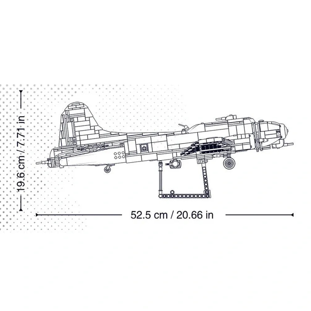 Sluban M38-B1367 - B-17GS Flying Fortress - vue 6 | Power Blockz