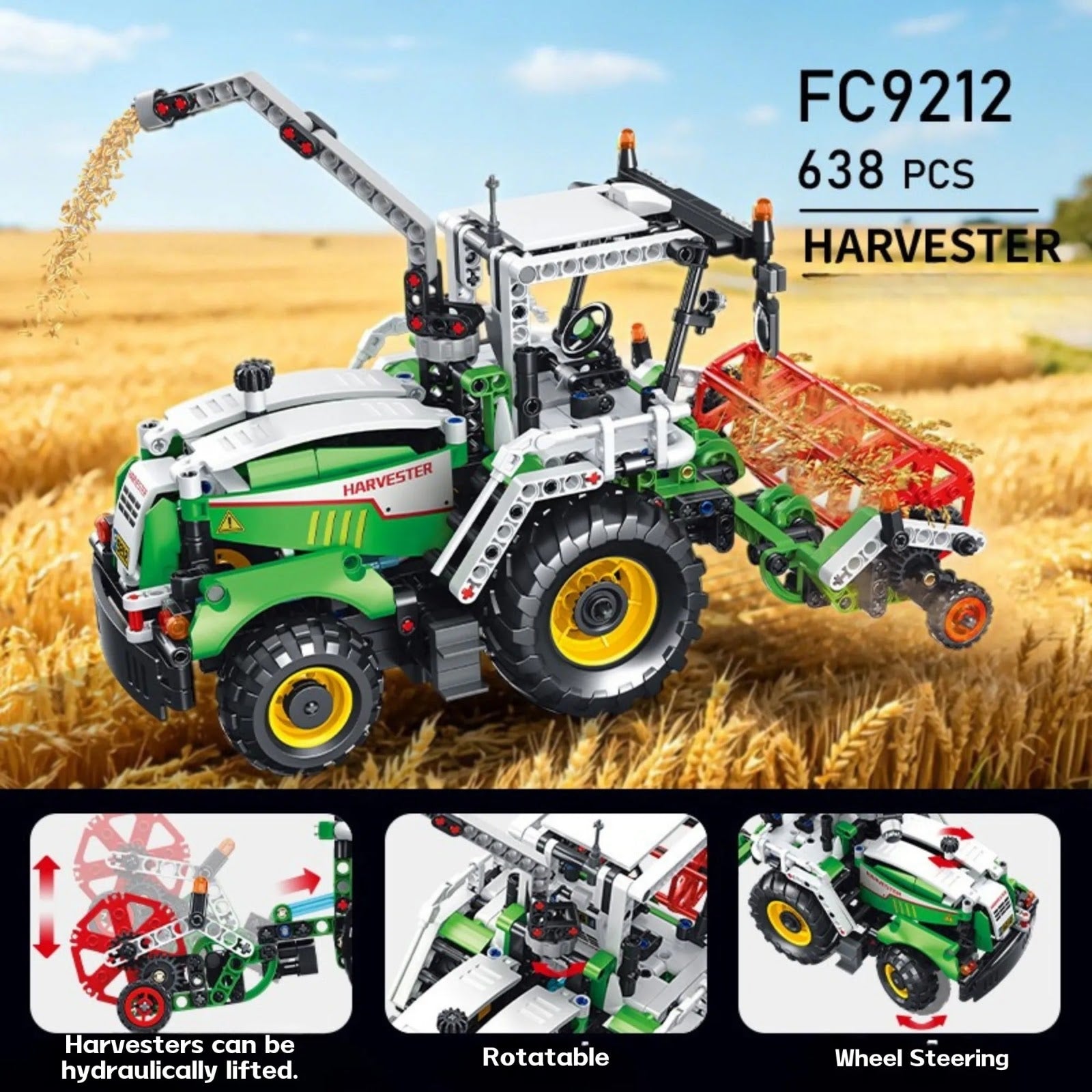 Forange FC9212 - Farm Harvester - vue 3 | Power Blockz