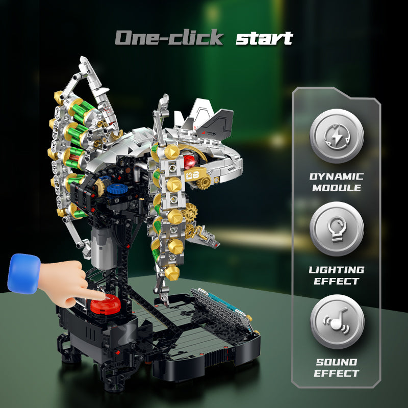 Xinzhuan XZ0014 - Cyber DinoMecha Head - vue 9 | Power Blockz