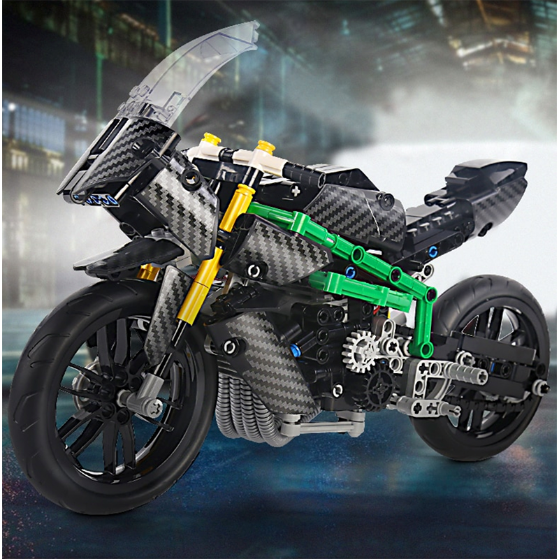 Mould King 23002 - Carbon Performance Motorcycle - vue 6 | Power Blockz