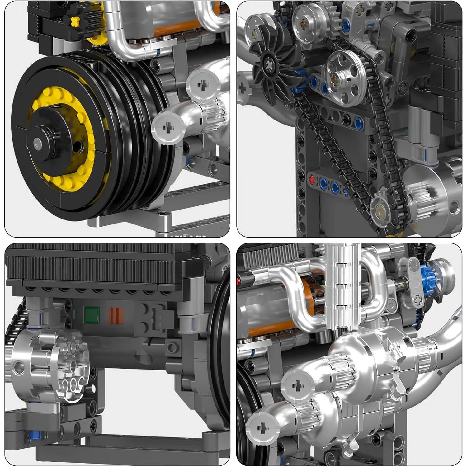 Mould King 10215 - V8 Supercar Engine Kit - vue 5 | Power Blockz
