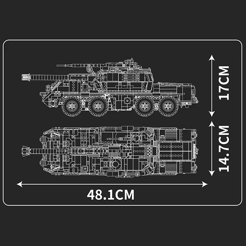 Mould King 20031 - Dana Self-Propelled Artillery Tank - vue 7 | Power Blockz