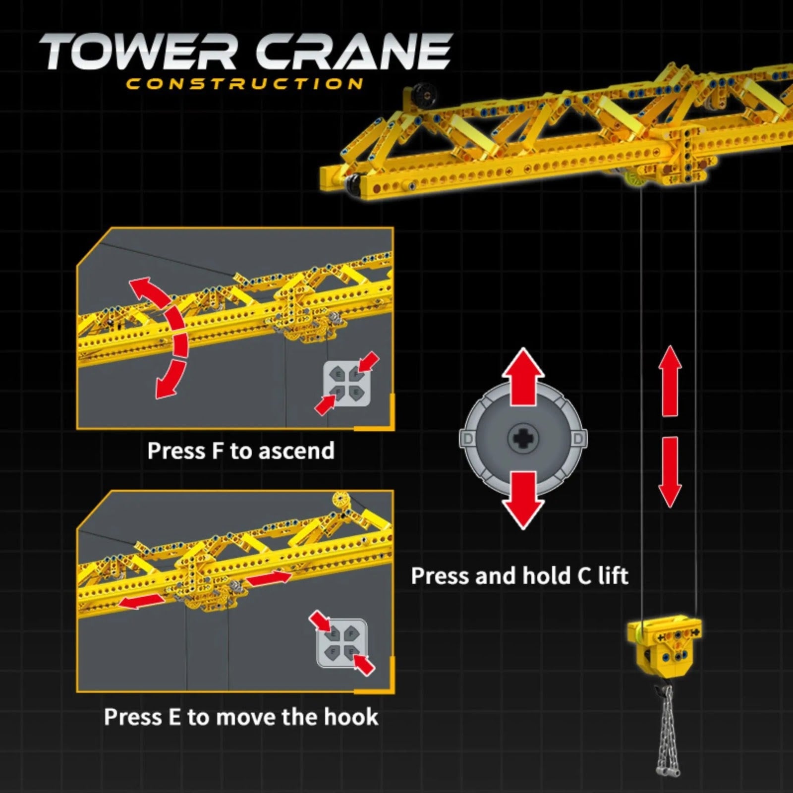 JIAODU JD149 - Construction Tower Crane - vue 4 | Power Blockz
