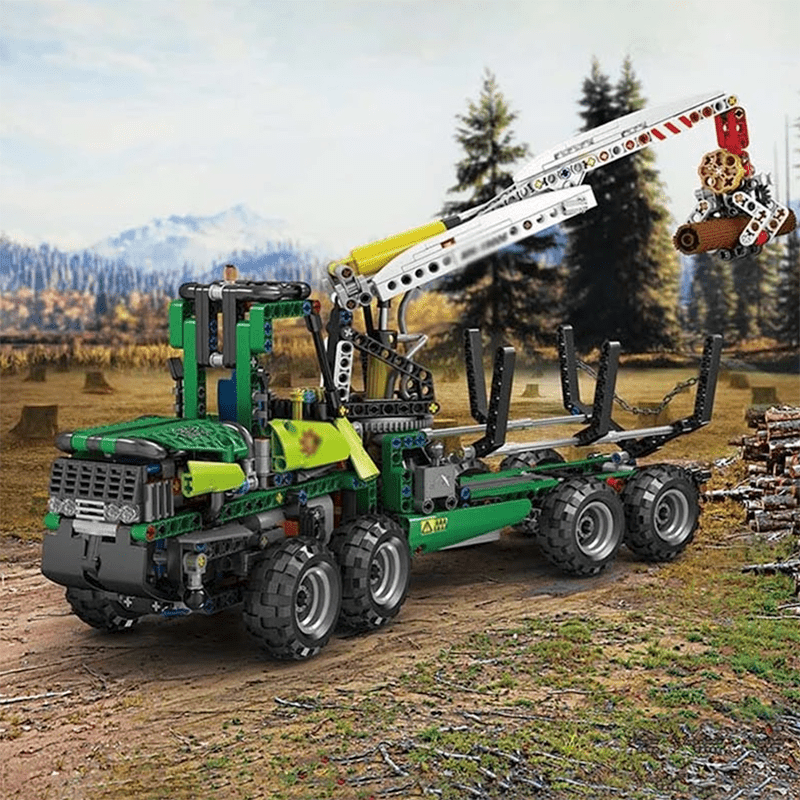 Mould King 19006 - Pneumatic Forestry Harvester - vue 3 | Power Blockz