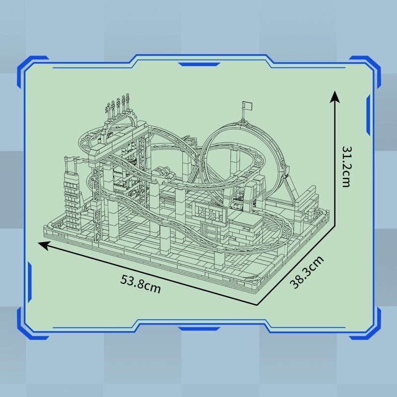 Mould King 11020 - Spinning Roller Coaster Park - vue 6 | Power Blockz