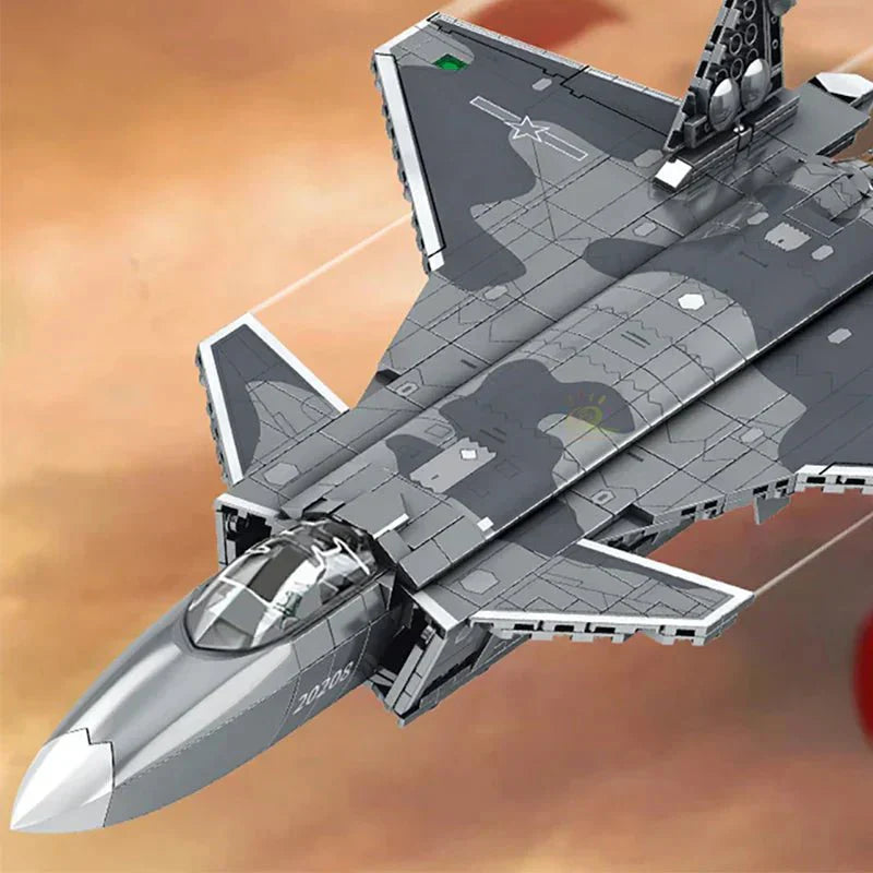 Sembo 202125 - J-20 Fighter Aircraft - vue 3 | Power Blockz