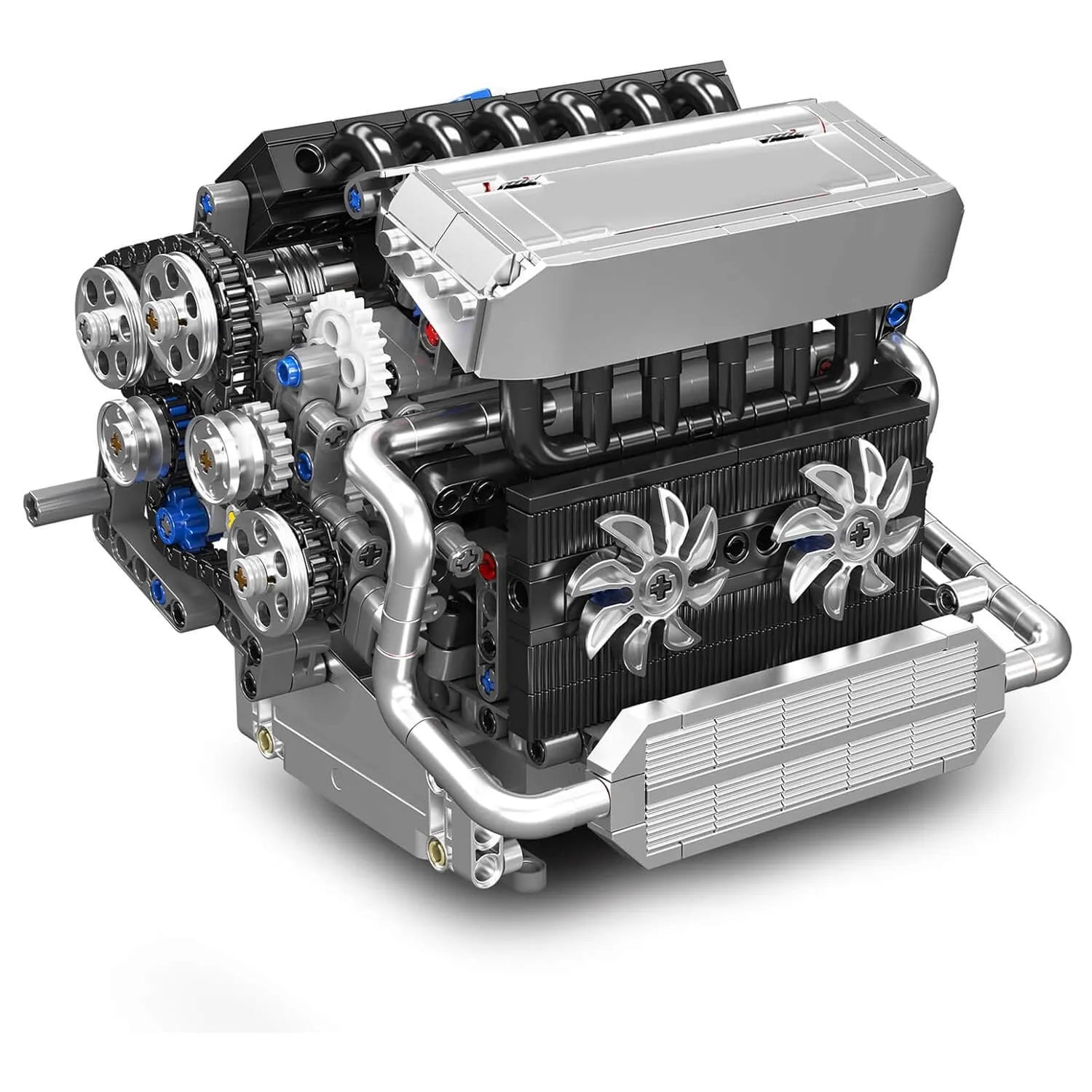 Mould King 10213 - Motorised Inline-6 German Engine - vue 2 | Power Blockz