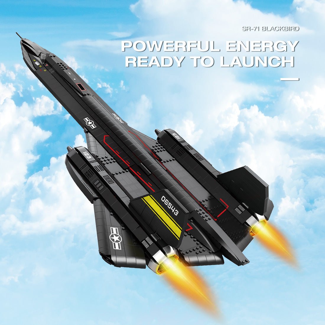 Reobrix 33041 - Sr71 Blackbird Tactical Aircraft - vue 7 | Power Blockz