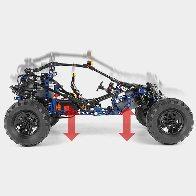 Mould King 18018 - Desert Sand Rally Buggy - vue 6 | Power Blockz