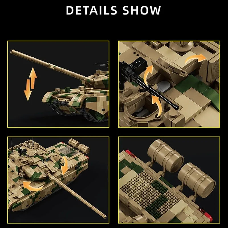 12GO 97032 - Type 99B Main Battle Tank Military - vue 6 | Power Blockz