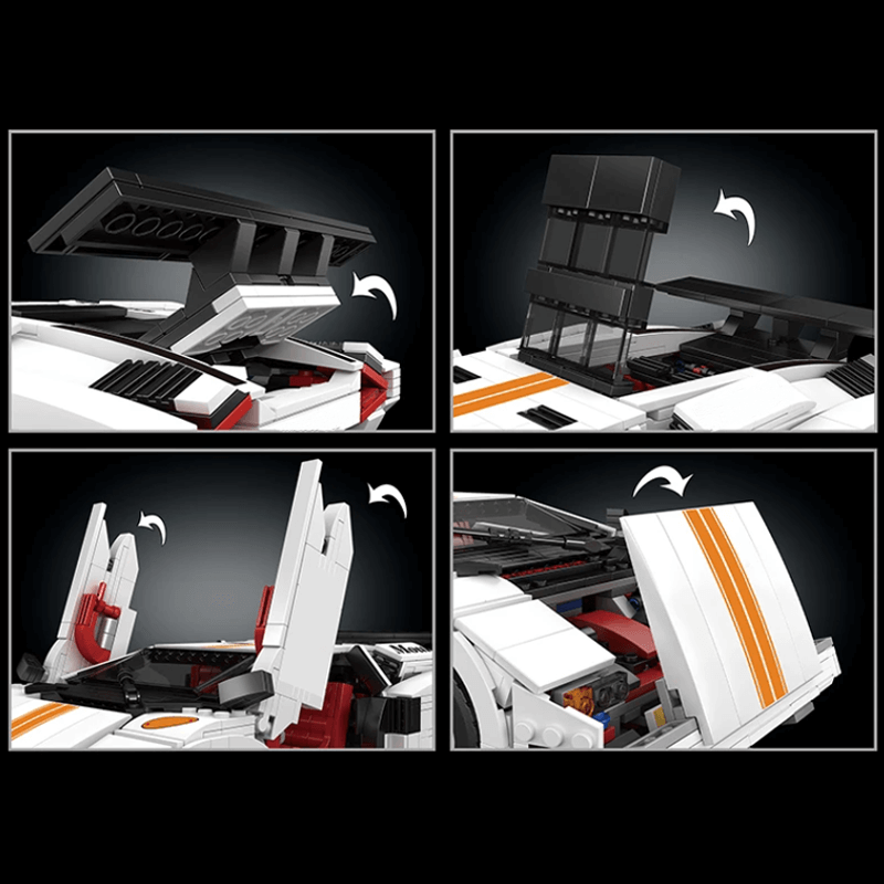 Mould King 10045 - Retro LP400 S Wedge Supercar - vue 2 | Power Blockz