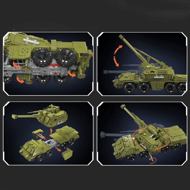 Mould King 20031 - Dana Self-Propelled Artillery Tank - vue 6 | Power Blockz