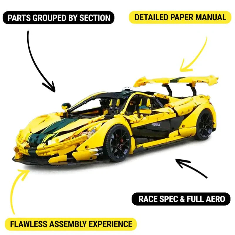 Jiestar 91101 - Track-Only Hypercar P1 GTR Yellow - vue 2 | Power Blockz