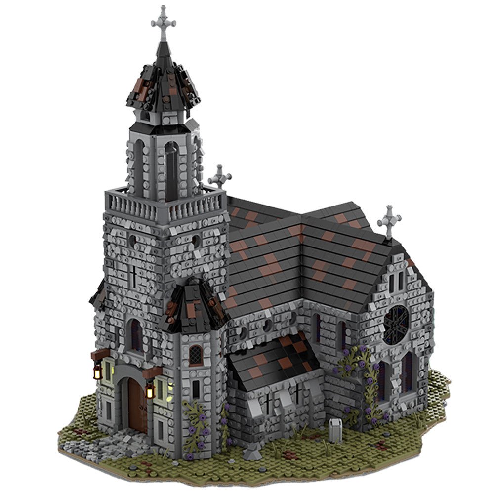 Gobricks MOC-76813 - Medieval Cathedral - vue 3 | Power Blockz