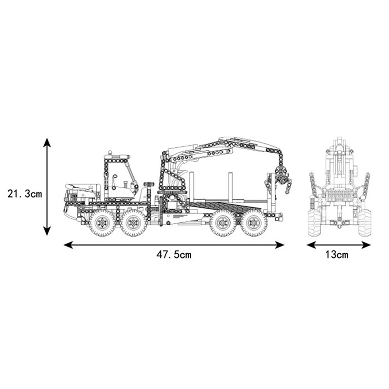 Mould King 19006 - Pneumatic Forestry Harvester - vue 7 | Power Blockz