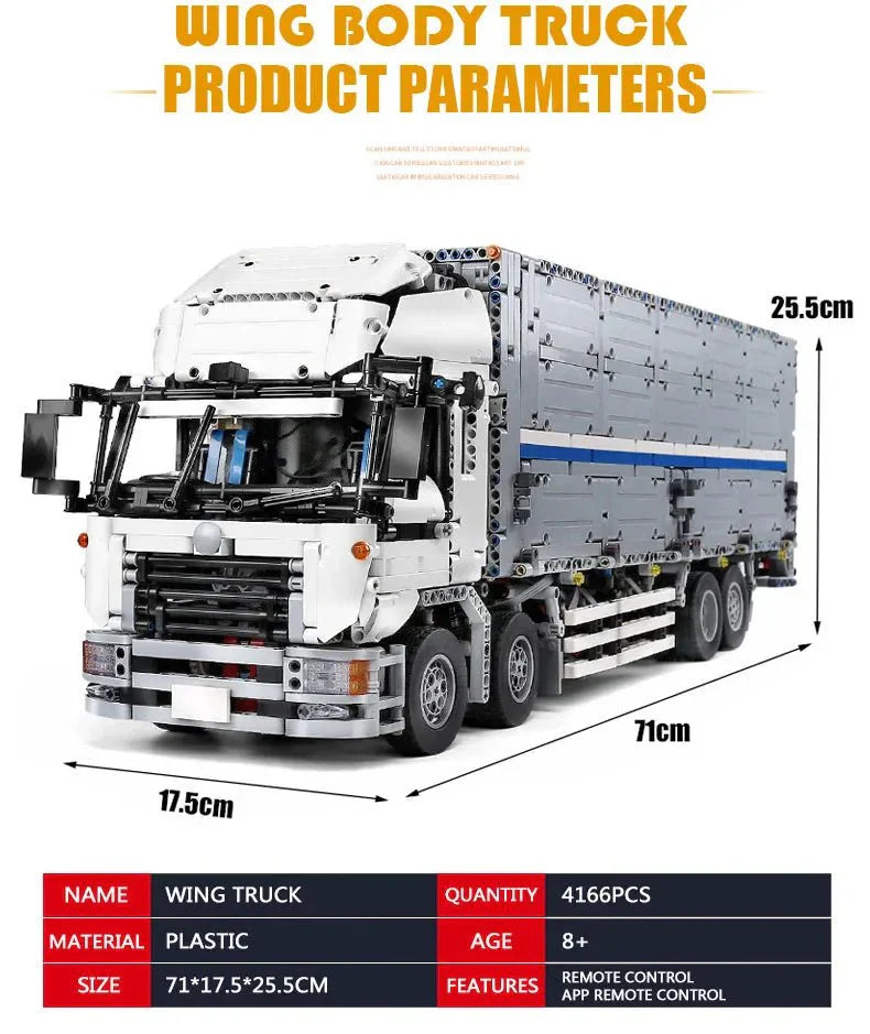 Mould King 13139 - RC Wing-Body Cargo Truck - vue 5 | Power Blockz