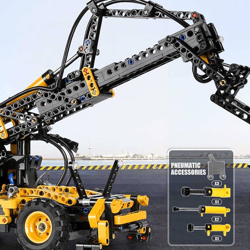 Mould King 19009 - Pneumatic Forklift - vue 2 | Power Blockz