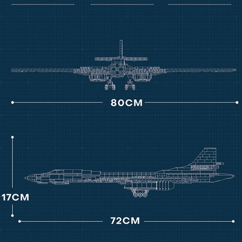 Reobrix 33036 - TU-160 Strategic Bomber - vue 9 | Power Blockz