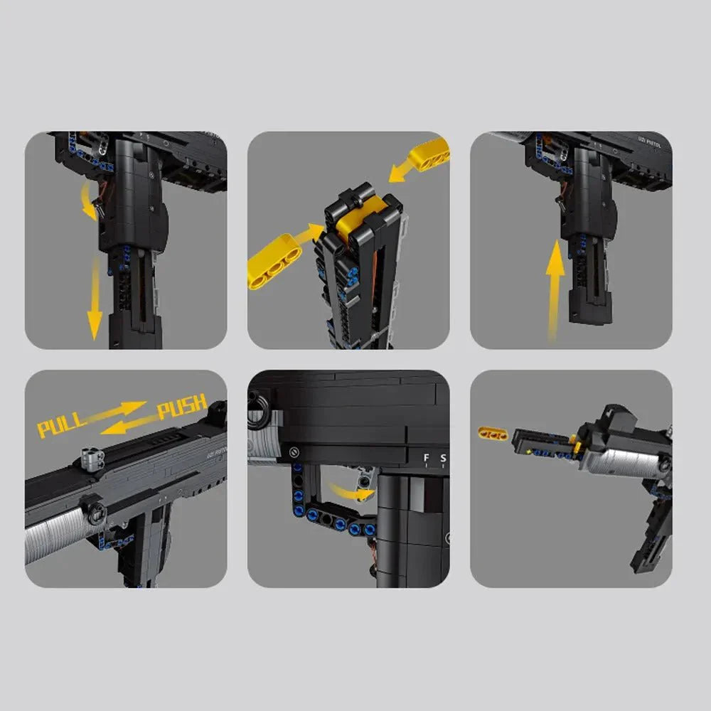 Jiestar 58021 - Tech UZI Sub Machine - vue 8 | Power Blockz