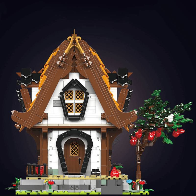 Mould King 16054 - Medieval Wooden Cabin - vue 2 | Power Blockz