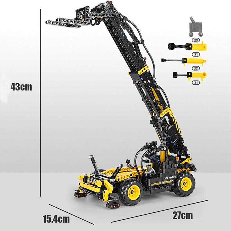Mould King 19009 - Pneumatic Forklift - vue 10 | Power Blockz
