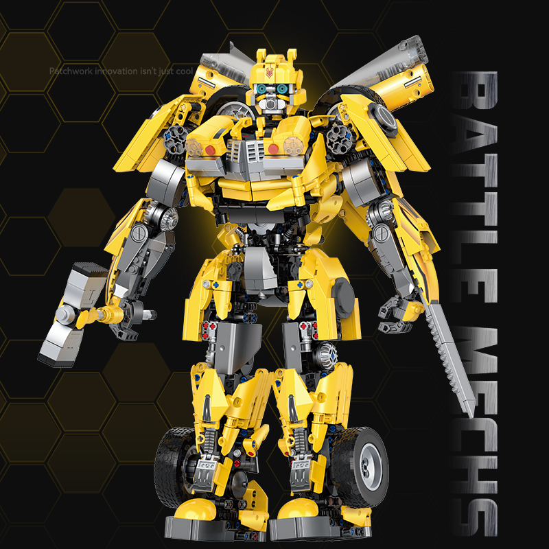 10536 - Goldenclad Yellow Battle Mecha - View 2 | Power Blockz