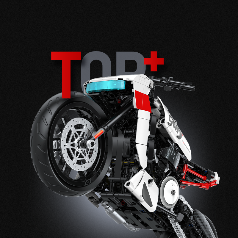 60537 - Arctic Pulse 1:8 Neo-Retro Motorcycle - View 3 | Power Blockz