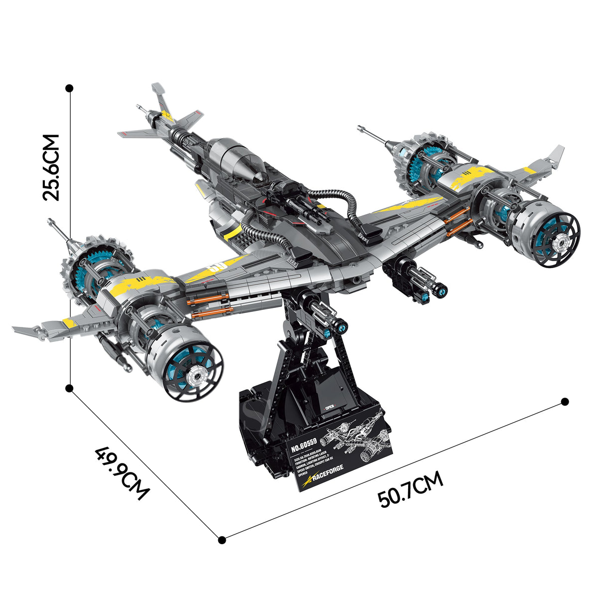 60559 - Twin Nova Twin-Engine Starfighter - View 7 | Power Blockz