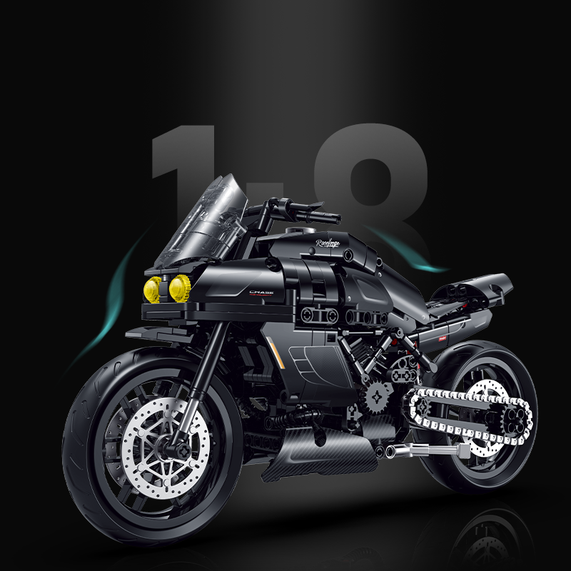 60546 - Night Hornet 1:8 Café Racer Motorcycle - View 6 | Power Blockz