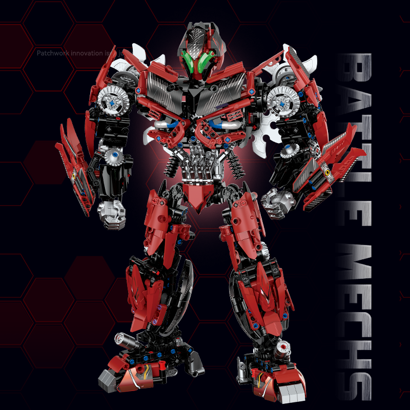 10537 - Crimson Havoc Red Battle Mecha - View 2 | Power Blockz