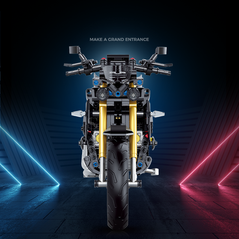 60509 - Cobalt Storm 1:8 Streetfighter Motorcycle - View 4 | Power Blockz