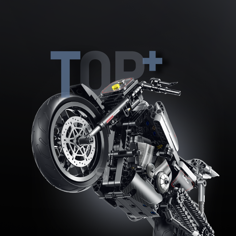 60545 - Steel Pulse 1:8 Bobber Motorcycle - View 3 | Power Blockz