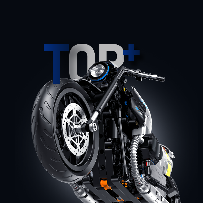 60535 - Chrome Heritage 1:8 Heritage Cruiser Motorcycle - View 4 | Power Blockz