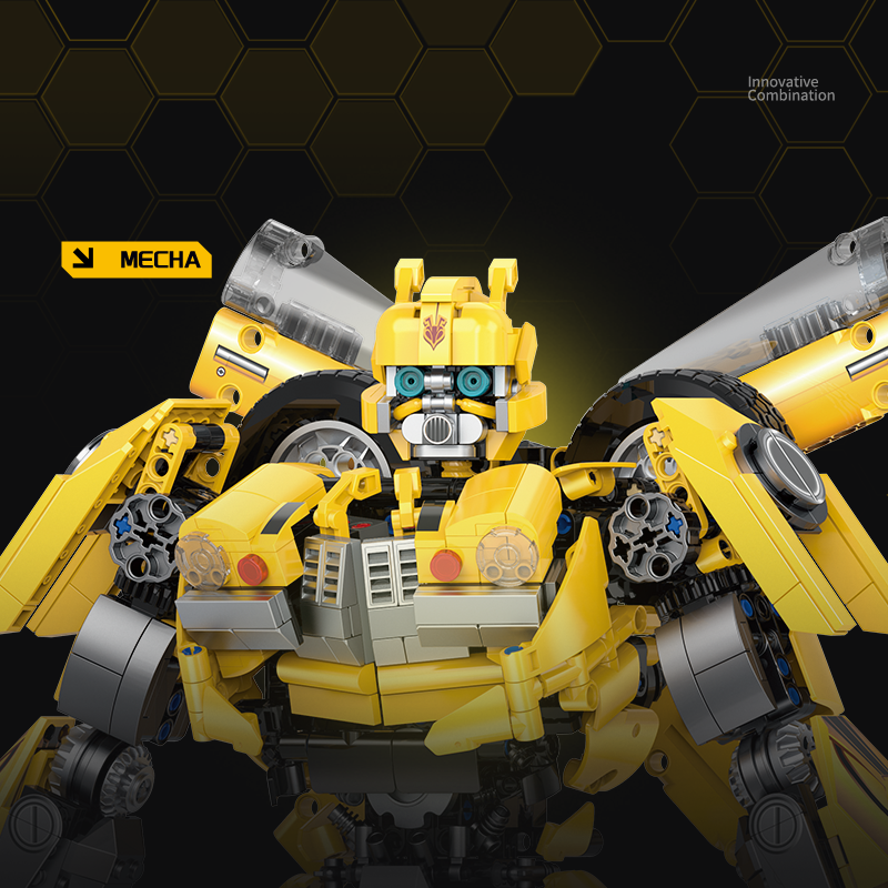 10536 - Goldenclad Yellow Battle Mecha - View 3 | Power Blockz