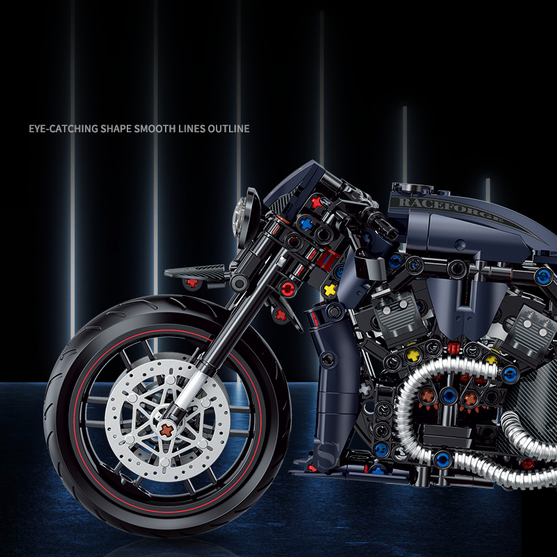 60517 - Deadwind V-Twin 1:8 V-Twin Cruiser Motorcycle - View 4 | Power Blockz
