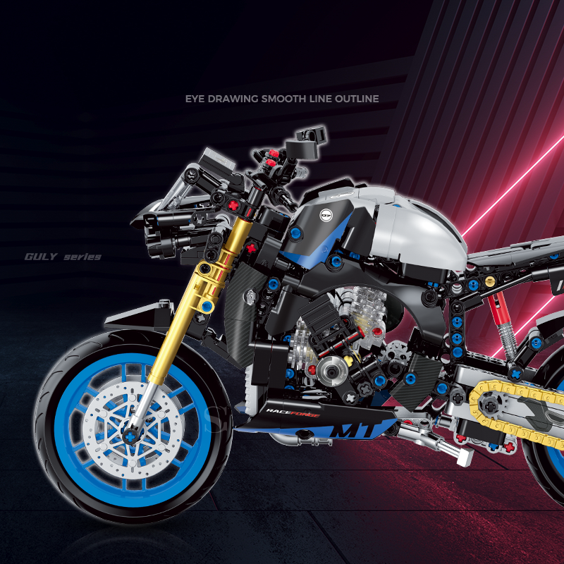 60509 - Cobalt Storm 1:8 Streetfighter Motorcycle - View 3 | Power Blockz
