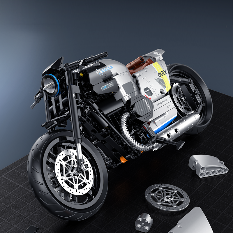 60535 - Chrome Heritage 1:8 Heritage Cruiser Motorcycle - View 5 | Power Blockz