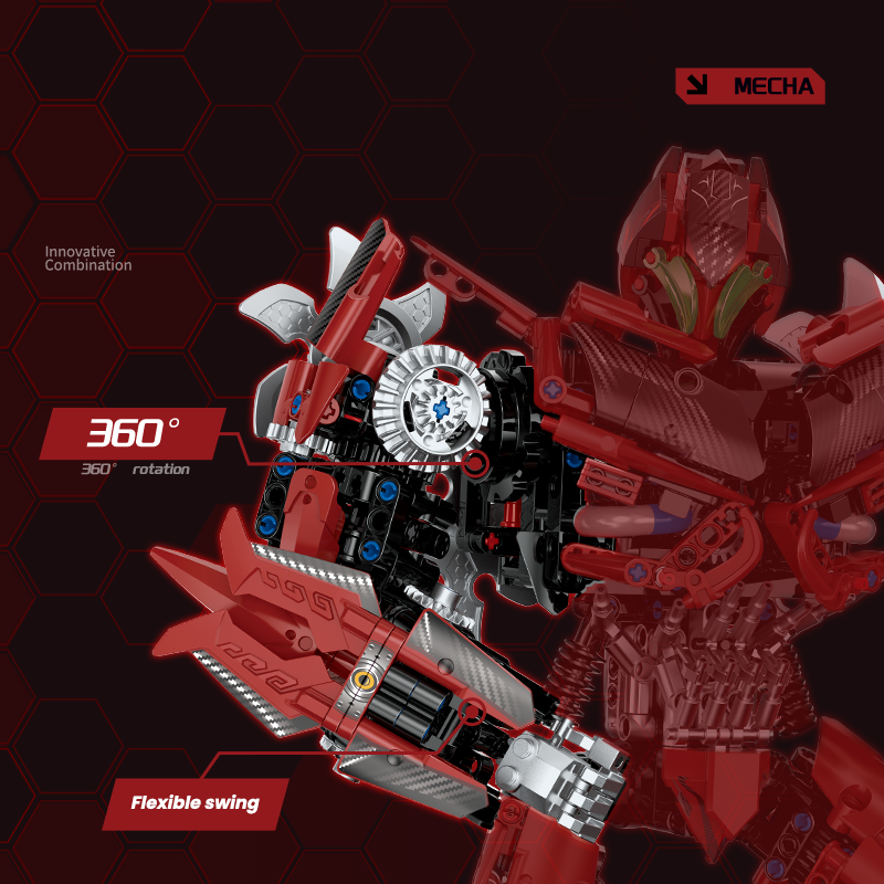 10537 - Crimson Havoc Red Battle Mecha - View 4 | Power Blockz