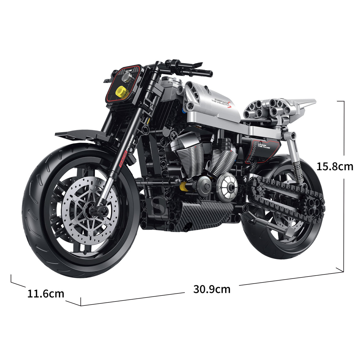 60545 - Steel Pulse 1:8 Bobber Motorcycle - View 6 | Power Blockz