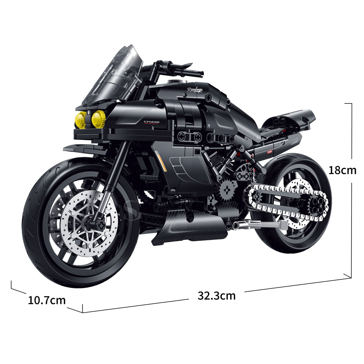 60546 - Night Hornet 1:8 Café Racer Motorcycle - View 7 | Power Blockz
