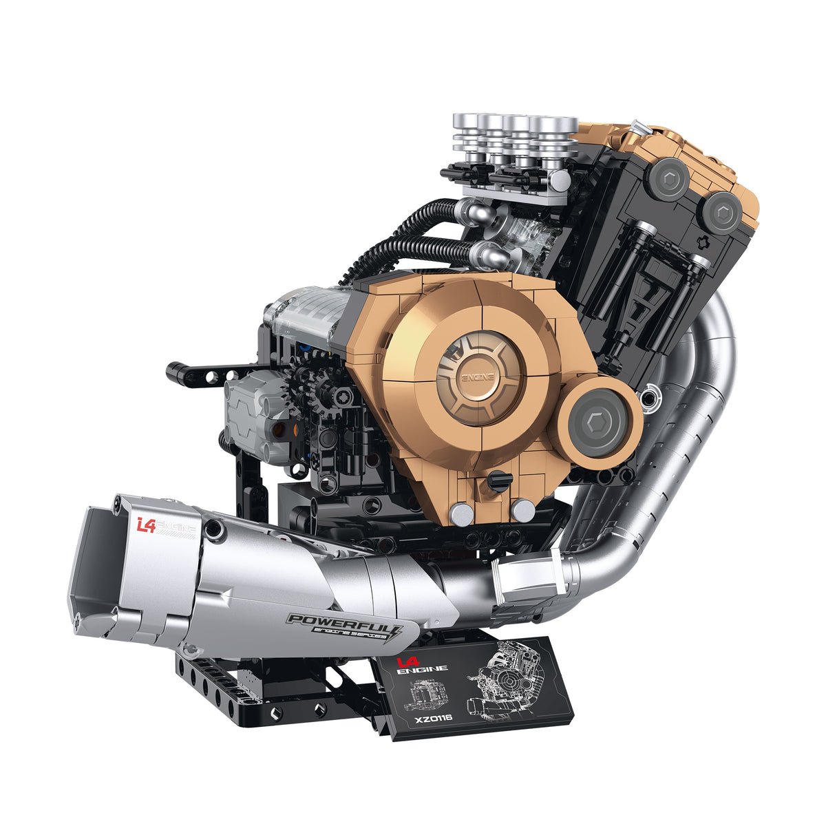 649cc parallel-twin motorcycle engine building blocks model - Power Blockz
