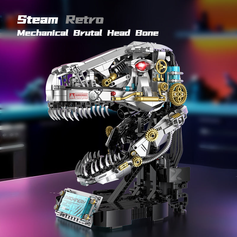 XZ0005 - Steam Rex Mechanical T-Rex Skull - View 2 | Power Blockz