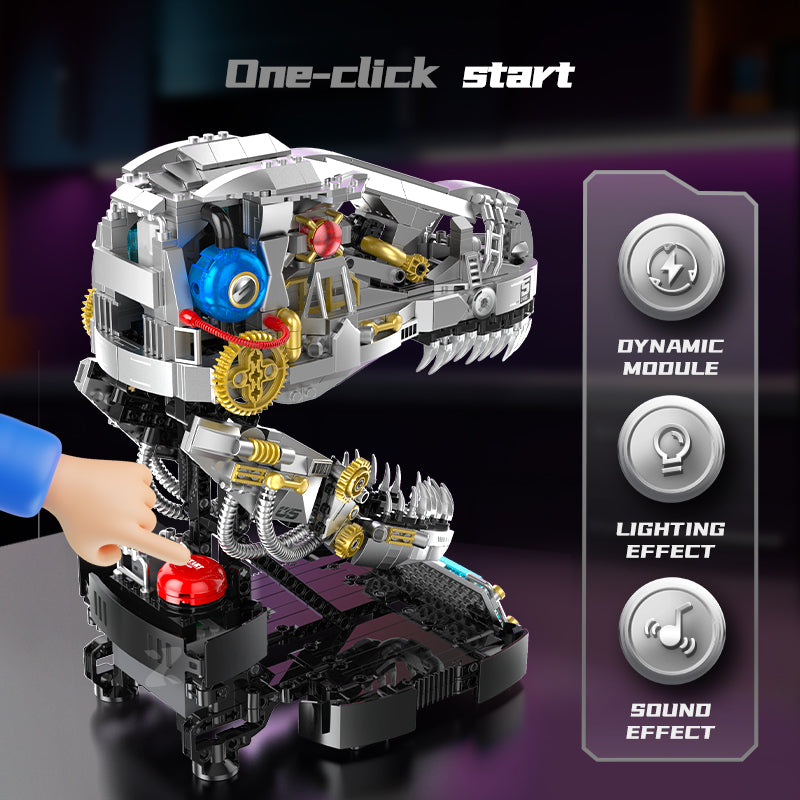 XZ0005 - Steam Rex Mechanical T-Rex Skull - View 5 | Power Blockz