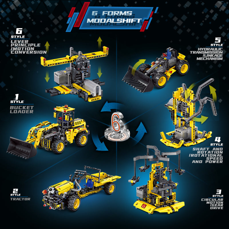 96001 - Hex Machine 6-in-1 RC Wheel Loader - View 6 | Power Blockz